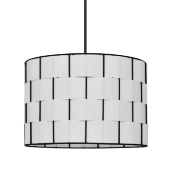 Závesné svetlo Atlanta, biele, Ø 30 cm, textilné, E27