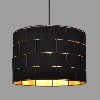 Závesné svetlo Atlanta, čierne, Ø 30 cm, textil, E27