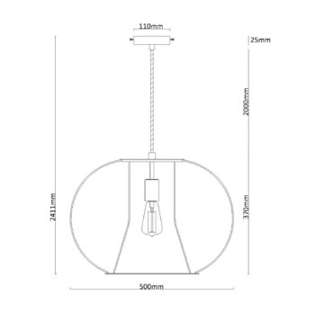 Závesné svetlo Beacon Pheonix čierne, kov, Ø 50 cm