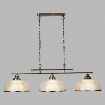 Závesné svetlo Bistro II Bar mosadz/ryhované sklo