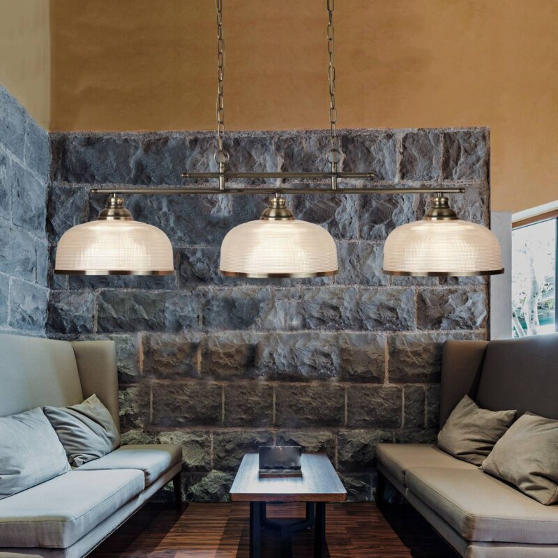 Závesné svetlo Bistro II Bar mosadz/ryhované sklo Závesné svetlo Bistro II Bar mosadz/ryhované sklo