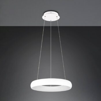 Závesné svetlo Cardona LED, Ø 46,5 cm, biela, CCT, kov