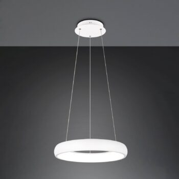 Závesné svetlo Cardona LED, Ø 46,5 cm, biela, CCT, kov