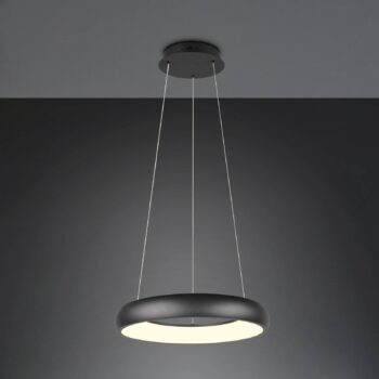 Závesné svetlo Cardona LED, Ø 46,5 cm, čierna farba, CCT, kov