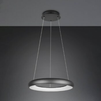 Závesné svetlo Cardona LED, Ø 62 cm, čierna farba, CCT, kov