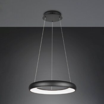 Závesné svetlo Cardona LED, Ø 62 cm, čierna farba, CCT, kov