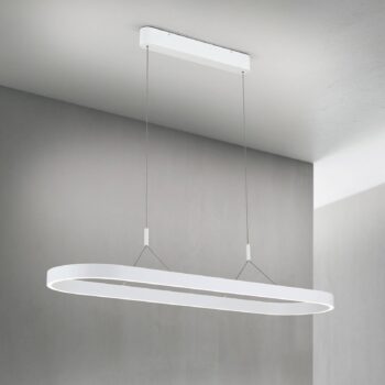 Závesné svetlo Carrara LED, biele, výškovo nastaviteľné, CCT