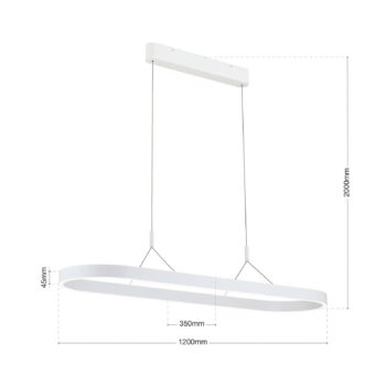 Závesné svetlo Carrara LED, biele, výškovo nastaviteľné, CCT