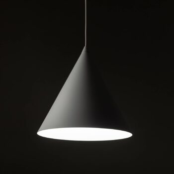 Závesné svetlo Cono, biele, Ø 25 cm, oceľ, jedno svetlo