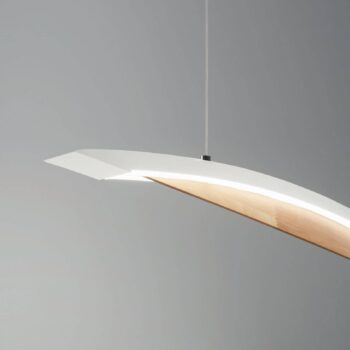 Závesné svetlo Cordoba LED, dĺžka 110 cm, kov/drevo, stmievateľné