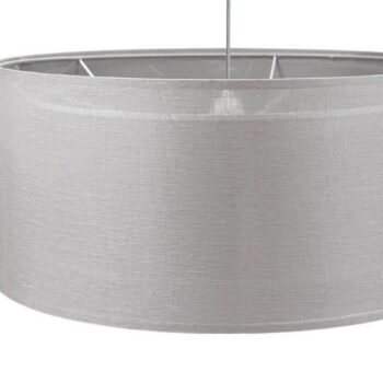 Závesné svetlo Duo Den Light, strieborno-sivé, Ø 50 cm, ľan, PVC