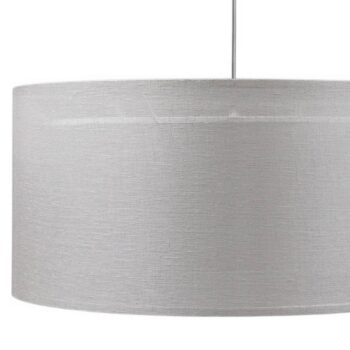 Závesné svetlo Duo Den Light, strieborno-sivé, Ø 50 cm, ľan, PVC