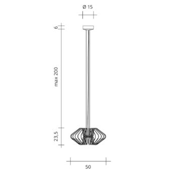 Závesné svetlo Filo LED, titánová farba, kov, Ø 50 cm, 2 700 K