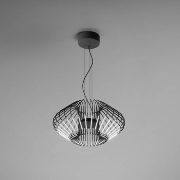 Závesné svetlo Filo LED, titánová farba, kov, Ø 50 cm, 2 700 K