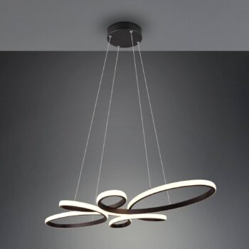 Závesné svetlo Fly LED, matná čierna, 3 000 K, 83 cm x 45 cm