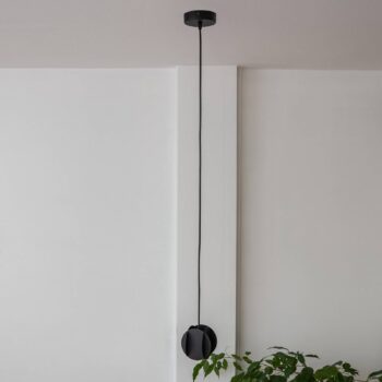 Závesné svetlo GAMBIT, čierne, Ø 10 cm, kov, GU10 LED