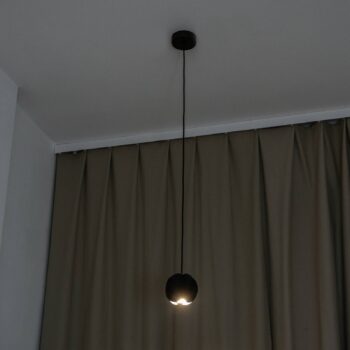 Závesné svetlo GAMBIT, čierne, Ø 10 cm, kov, GU10 LED