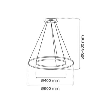 Závesné svetlo HOOP LED, 51 W, Ø 60 cm, 4 000 K, zlatá