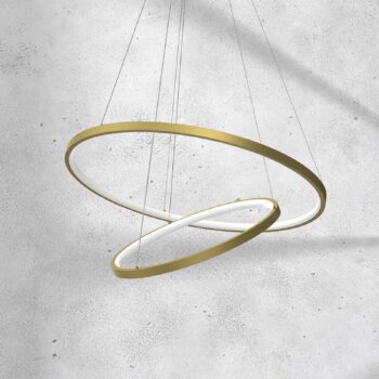 Závesné svetlo HOOP LED, 51 W, Ø 60 cm, 4 000 K, zlatá