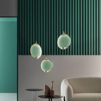 Závesné svetlo Horo S3 LED, zelené, s tromi žiarovkami