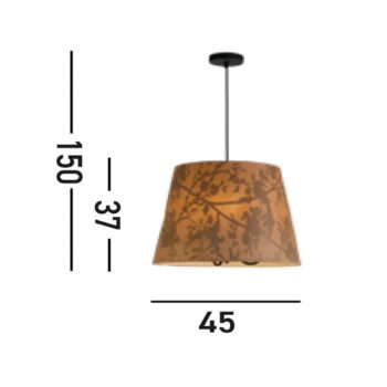 Závesné svetlo Isla, Ø 45 cm, hnedá, béžová, bambus, oceľ