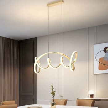 Závesné svetlo Kira LED, zlatá farba, dĺžka 102 cm, 4000 K