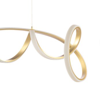 Závesné svetlo Kira LED, zlatá farba, dĺžka 102 cm, 4000 K