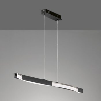 Závesné svetlo LED Bridge, čierna/niklová farba, dĺžka 95 cm