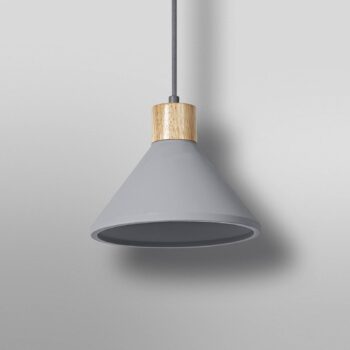 Závesné svetlo LEDVANCE Concrete Wood, Ø 22 cm, betón, sivá