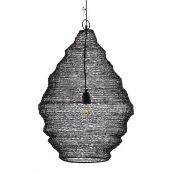 Závesné svetlo Lindby Eldric, Ø 40 cm, čierna farba, železo, E27