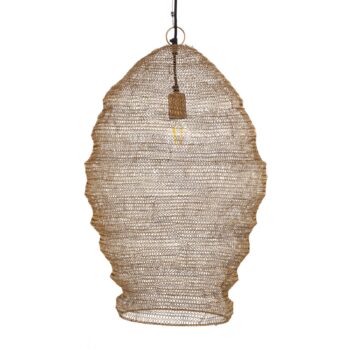 Závesné svetlo Lindby Eldric, Ø 40 cm, zlatá farba, železo, E27