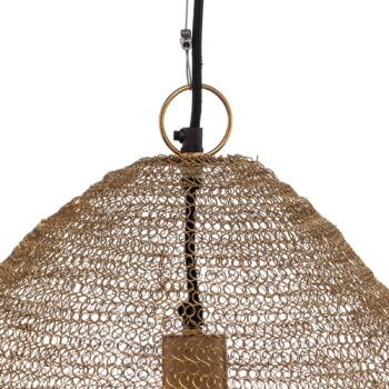 Závesné svetlo Lindby Eldric, Ø 40 cm, zlatá farba, železo, E27