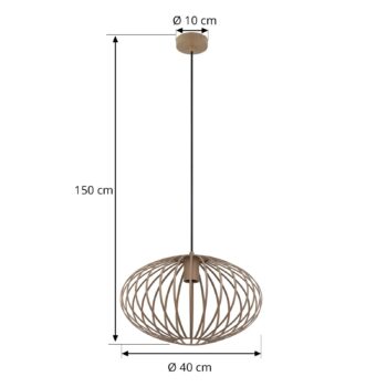 Závesné svetlo Lindby Maivi, krémová farba, 40 cm, železo, klietka
