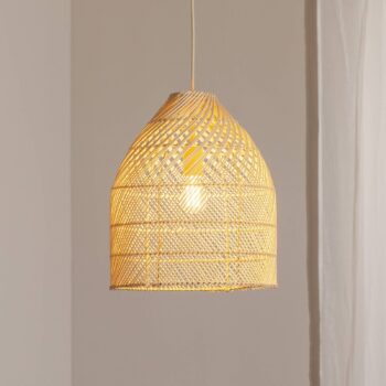 Závesné svetlo Luis, Ø 35 cm, ratan, E27