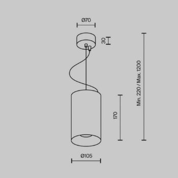 Závesné svetlo Maytoni LED Efir, biele, Ø 10,5 cm, 33 W, 38°