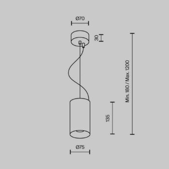 Závesné svetlo Maytoni LED Efir, biele, Ø 7,5 cm, 15 W, 38°