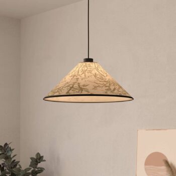 Závesné svetlo Oxpark, Ø 42 cm, zelená/biela/čierna, látka