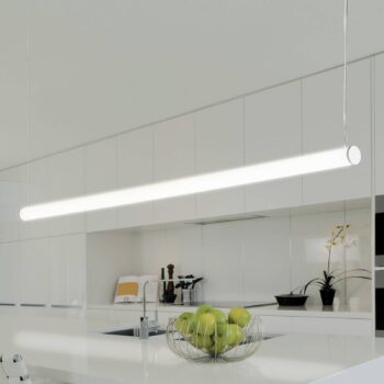 Závesné svetlo Pirgos LED, dĺžka 100 cm, stmievateľné, biele