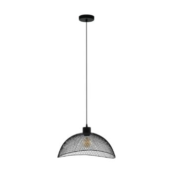 Závesné svetlo Pompeya, dĺžka 45 cm, čierna farba, oceľ