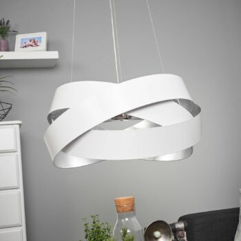 Závesné svetlo Pura biela/strieborná, 60 cm, 8x G9