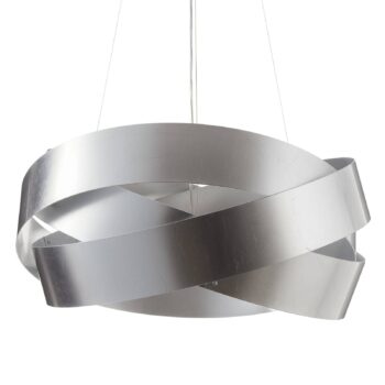 Závesné svetlo Pura so strieborným listom, 60 cm, 3x E27
