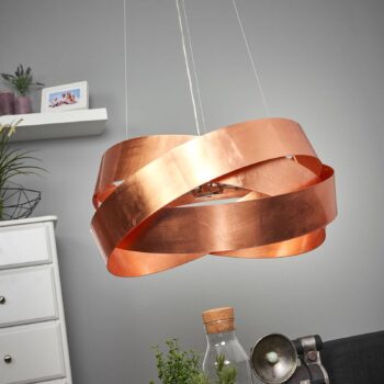 Závesné svetlo Pura v medi, 60 cm, 8x G9