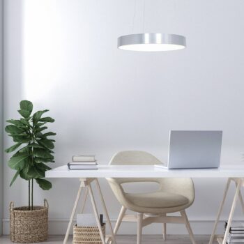 Závesné svetlo Ringlede LED, Ø 48 cm, strieborná