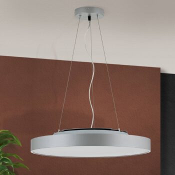 Závesné svetlo Space LED, stmievateľné, titán, Ø 58 cm