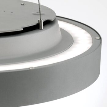 Závesné svetlo Space LED, stmievateľné, titán, Ø 58 cm