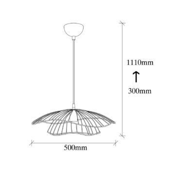 Závesné svetlo Tel 6501 Ø50cm meď