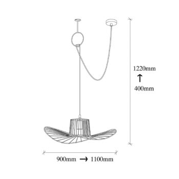 Závesné svetlo Tel 6726 Ø50cm čierne decentralizované