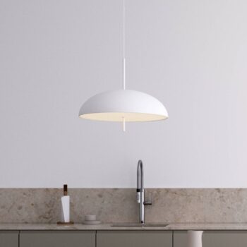 Závesné svetlo Versale, biele, Ø 50 cm