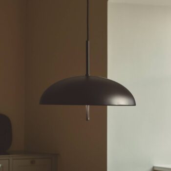 Závesné svetlo Versale, čierne, Ø 35 cm, kov, 2 x E27