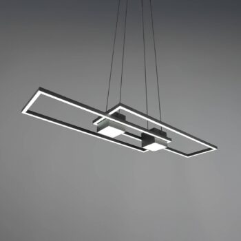 Závesné svietidlo Albany LED, čierne, 100 x 28 cm, hliník CCT stmievateľné
